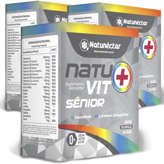 Kit 3 Potes Natuvit Sênior Natunéctar Multivitamínico Suplemento Alimentar Original Vitamina 180 Capsulas 500mg