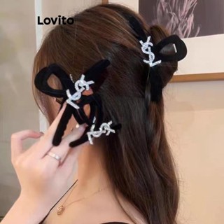 Lovito Grampos De Cabelo De Strass Com Letras Casuais Para Mulheres LFA12713