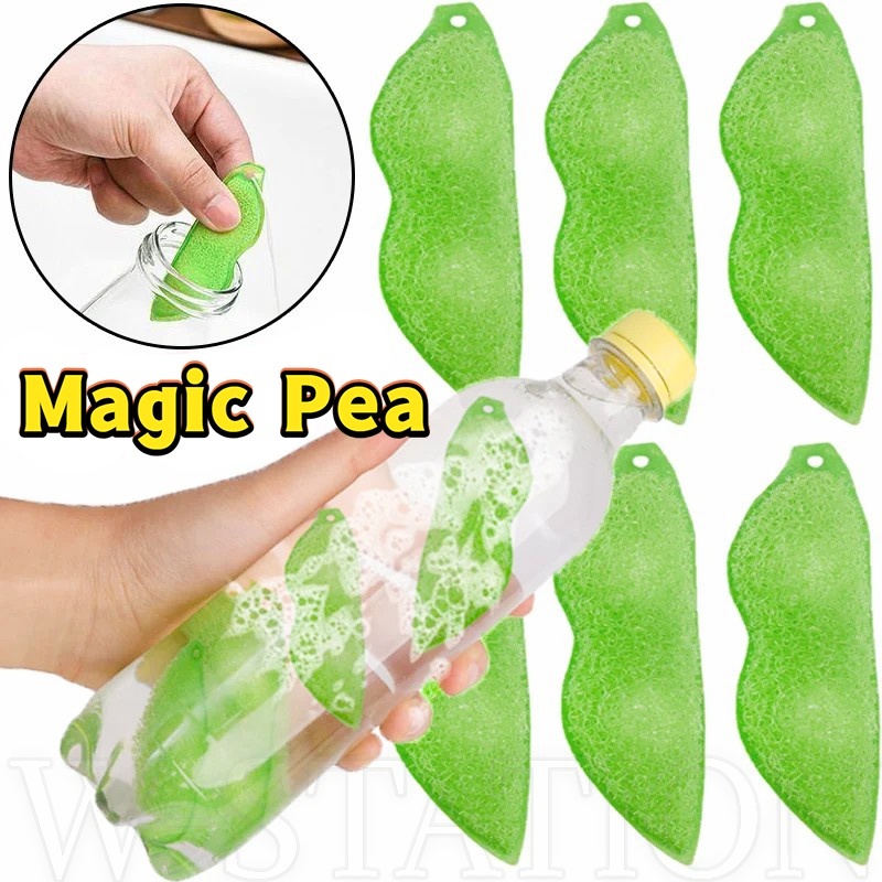 Esponja Criativa De Limpeza De Garrafas Em Forma De Ervilha/Escova Copos De Cozinha/Artefato Mágico Gadgets Doméstica