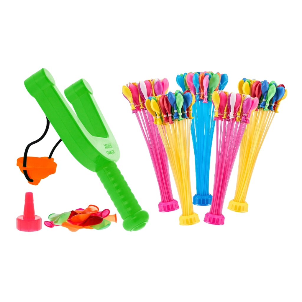 Kit Water Ballon Com Estilingue c/ Estilingue + 47 bexigas + Adaptador Ar Livre Festas