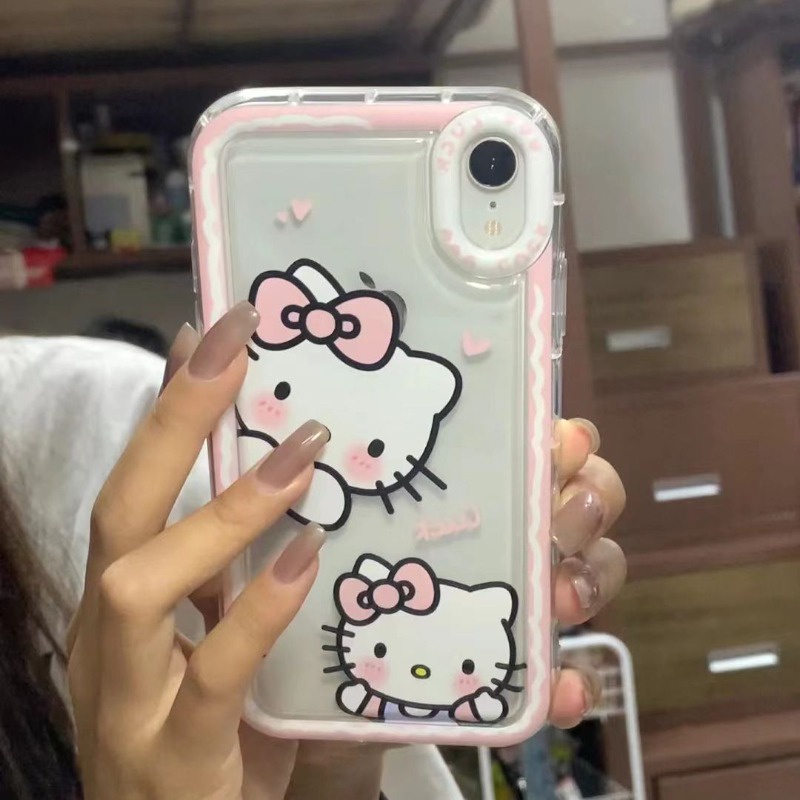 Desenho Animado Hello Kitty Capa De Silicone Macia Para Telefones Celulares iphone 14 XR XS MAX 12 Almofada De Ar coque