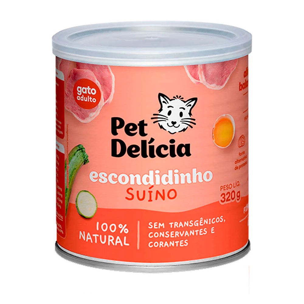 Ração Úmida Para Gatos Adultos Pet Delícia Sabor Escondidinho Suíno 320g - Pets