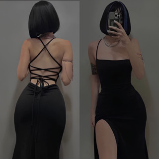 NOVO Vestido Suplex Longo Colado Fenda Lateral Costas Nuas Elegância e Estilo! em Oferta na Shopee
