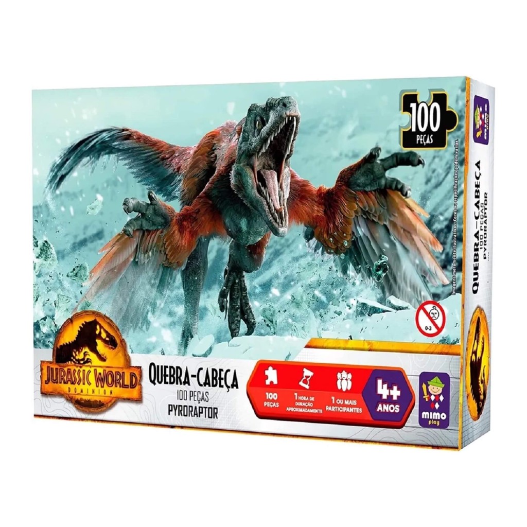 Quebra-Cabeça Pyroraptor 100 Peças Jurassic World Mimo Toys - 2083 em Oferta na Shopee