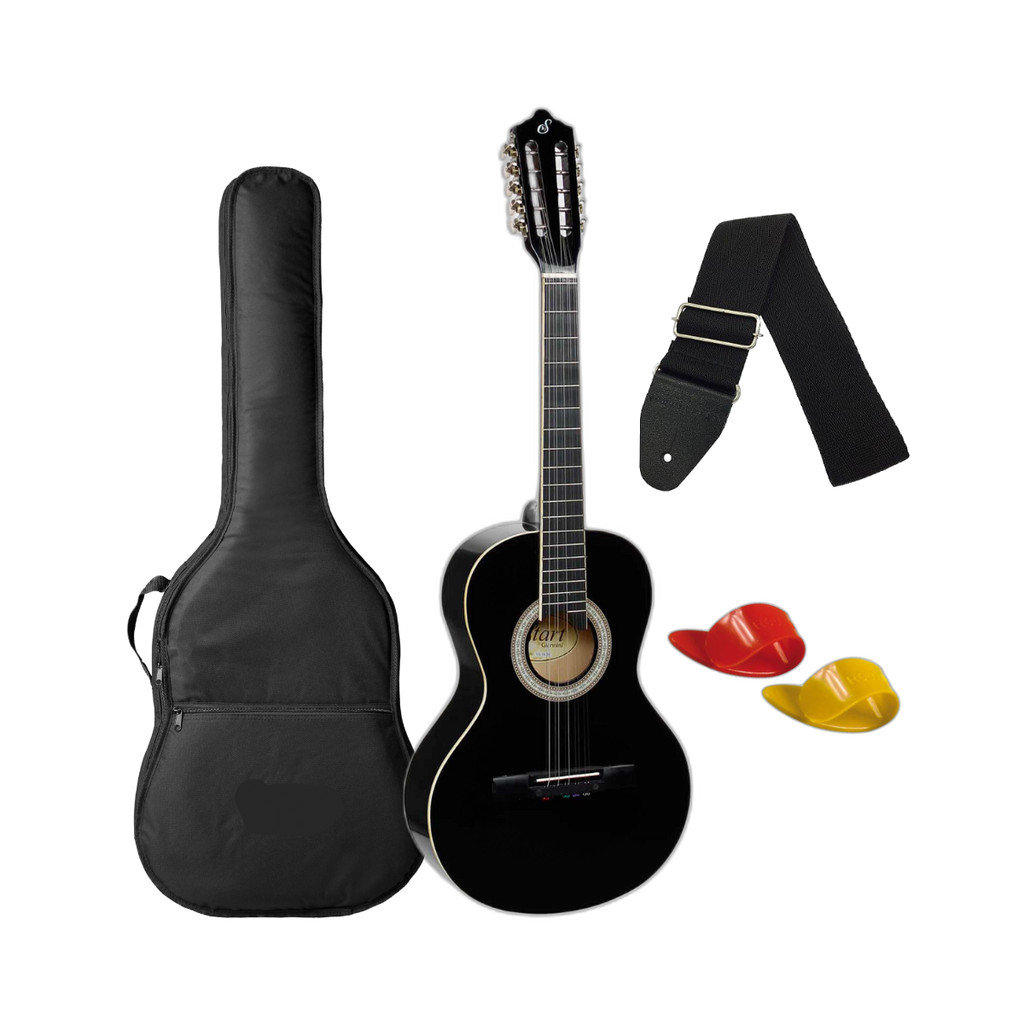 Viola 10 cordas caipira Giannini acústica acabamento brilhante VS-14 BK + acessórios
