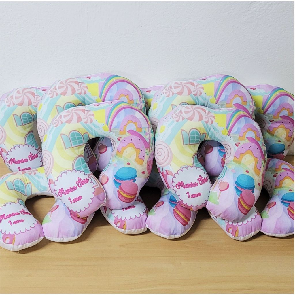 10 Almofadas de Pescoço Pequena Confeitaria Personalizada Festas Lembrancinhas Batizados Aniversário Almofada