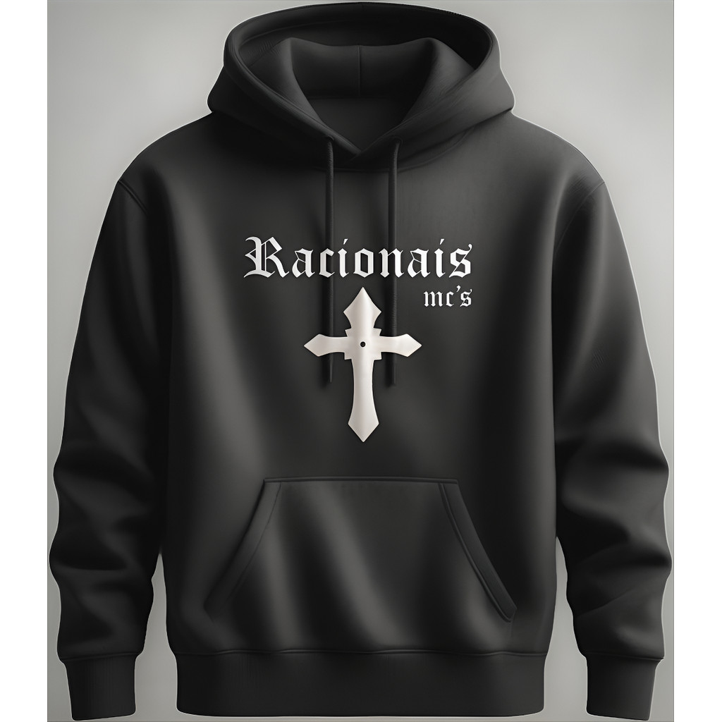 Moletom Canguru Racionais Cruz Premium Unissex Rap Estiloso