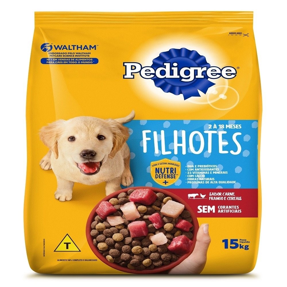 Ração Pedigree Filhotes Medias Grandes Carne/Frango/Cereais 15kg em Oferta na Shopee