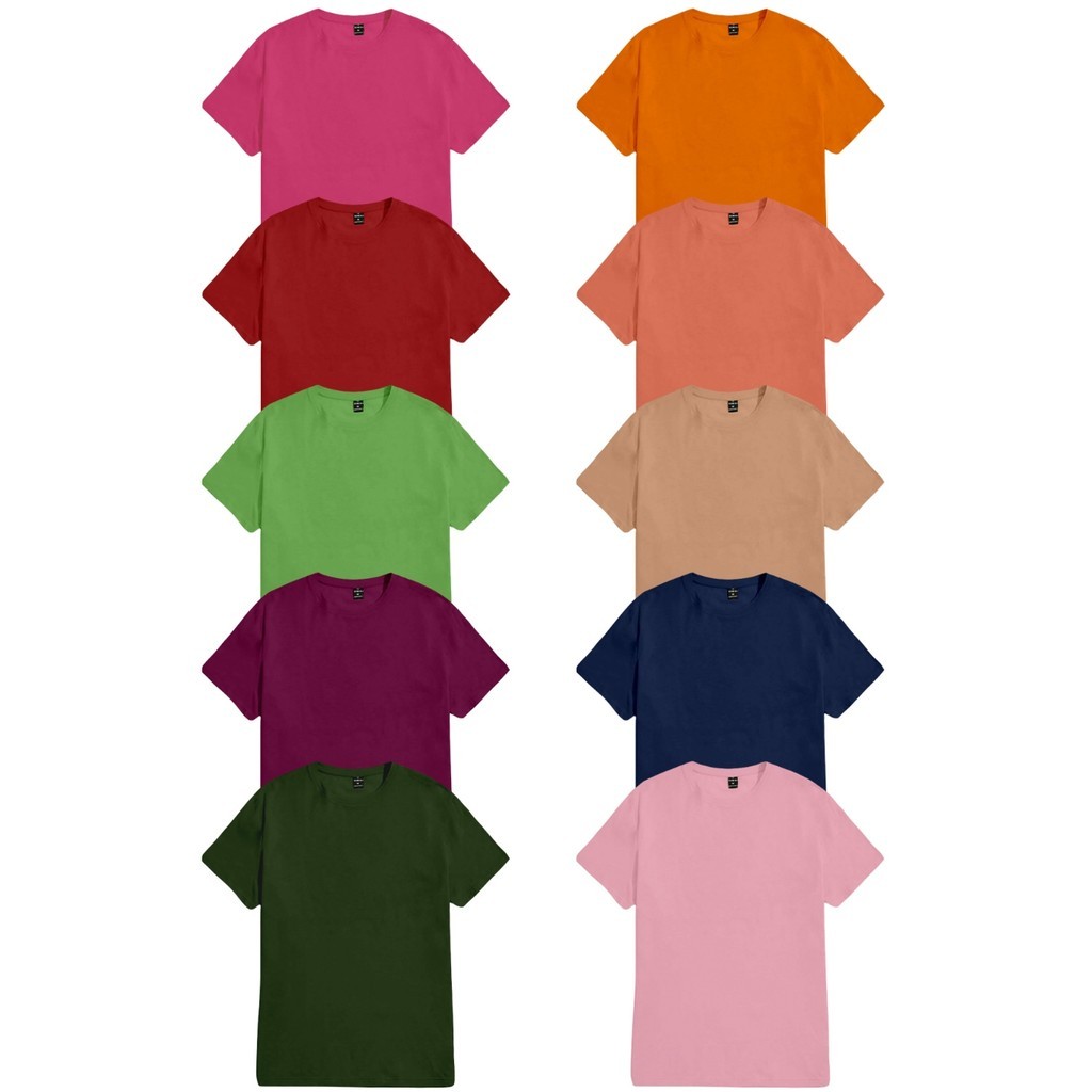 Camiseta Life Style Old School Lisa Kit 10 Peças T Shirt Streetwear Casual Básica Lisa Oversized