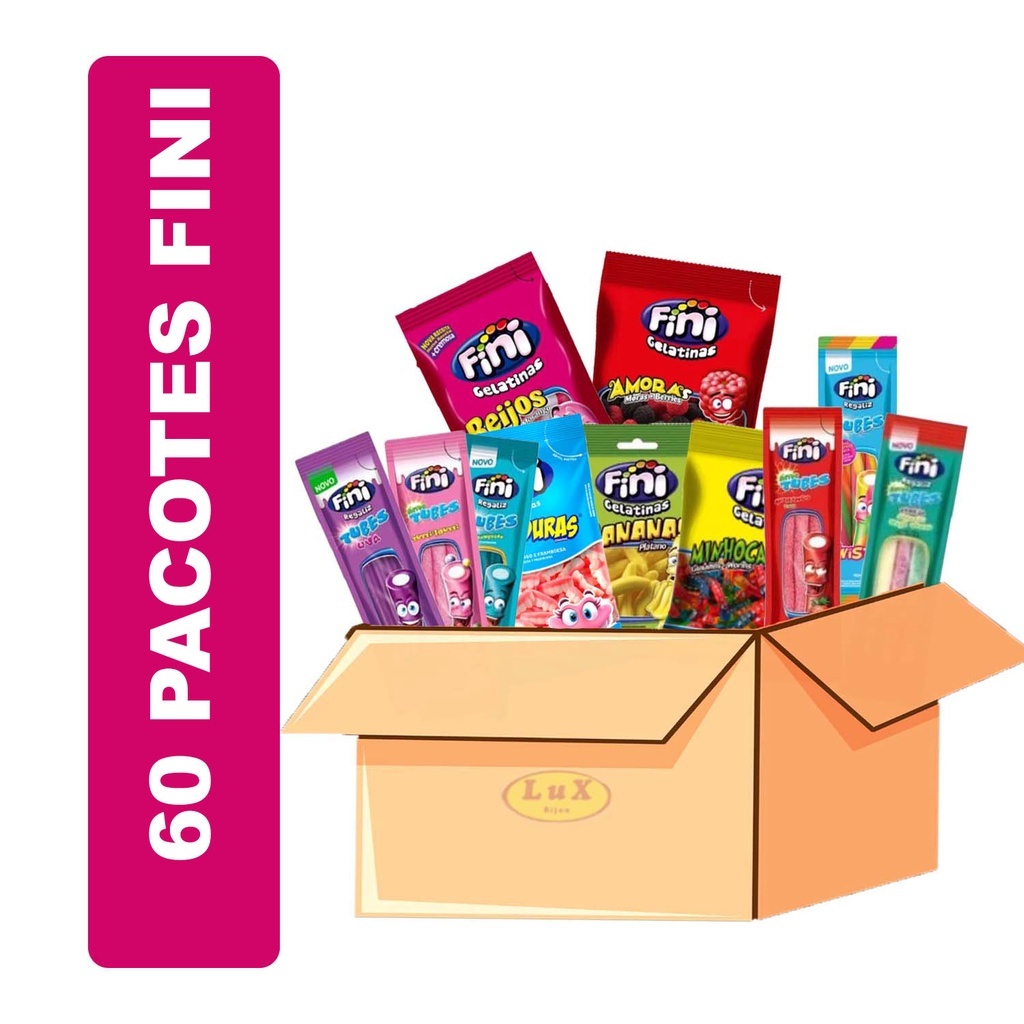 Kit com 60 pacotes Fini Sabores Variados