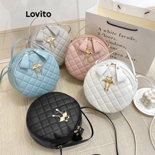 Lovito Casual Simples Bolsa Sacola de Ombro Feminina Acolchoada L63AD329 (Branca/Rosa/Preta)
