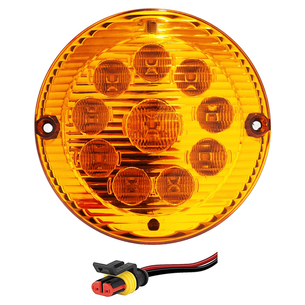 Lanterna Traseira Ônibus Caminhão 155mm 10 LED 24V AM c/Conector