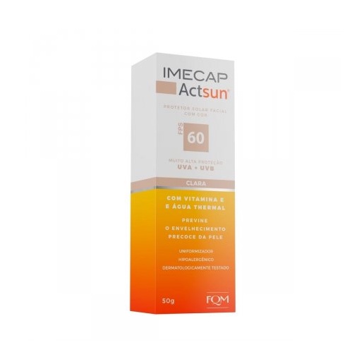 Protetor Solar Facial Actsun Fps60 Cor Clara 50G - Imecap