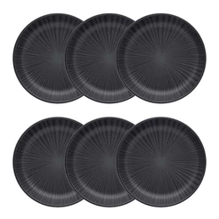 Jogo de 6 Pratos Fundos 20,5 Cm Oxford Flat Ônix