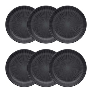 Jogo de 6 Pratos Fundos 20,5 Cm Oxford Flat Ônix em Oferta na Shopee
