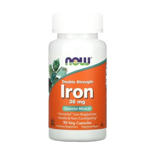 Bisglicinato de Ferro 36mg Now Foods Iron 90 Veg Caps