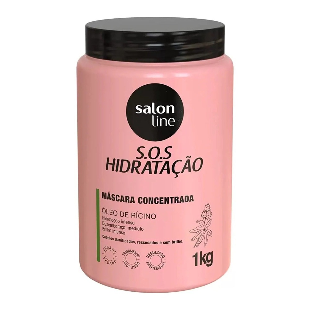 Máscara S.O.S Hidratação Óleo de Rícino Salon Line 1kg em Oferta na Shopee
