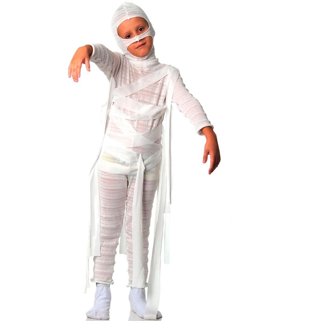 Fantasia de Múmia Infantil Halloween Com Touca em Oferta na Shopee