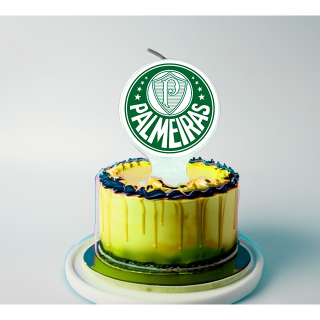 Vela Plana Decoração emblema Palmeiras festa aniversário
