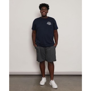 Bermuda Plus Size Masculina Moletinho Reta Com Cordão Cinza