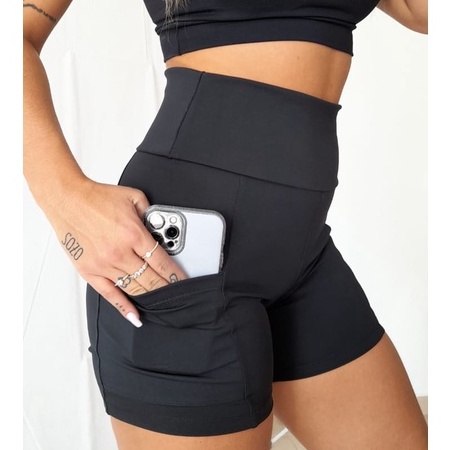 Shorts Bermuda Feminina Com Bolso Lateral Feminino em Oferta na Shopee