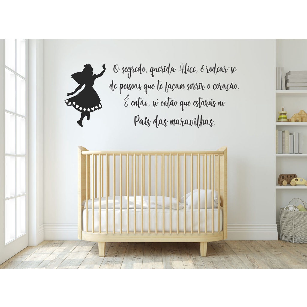 Adesivo Parede Alice no País das Maravilhas e Frase Papel Parede Alice no País das Maravilhas