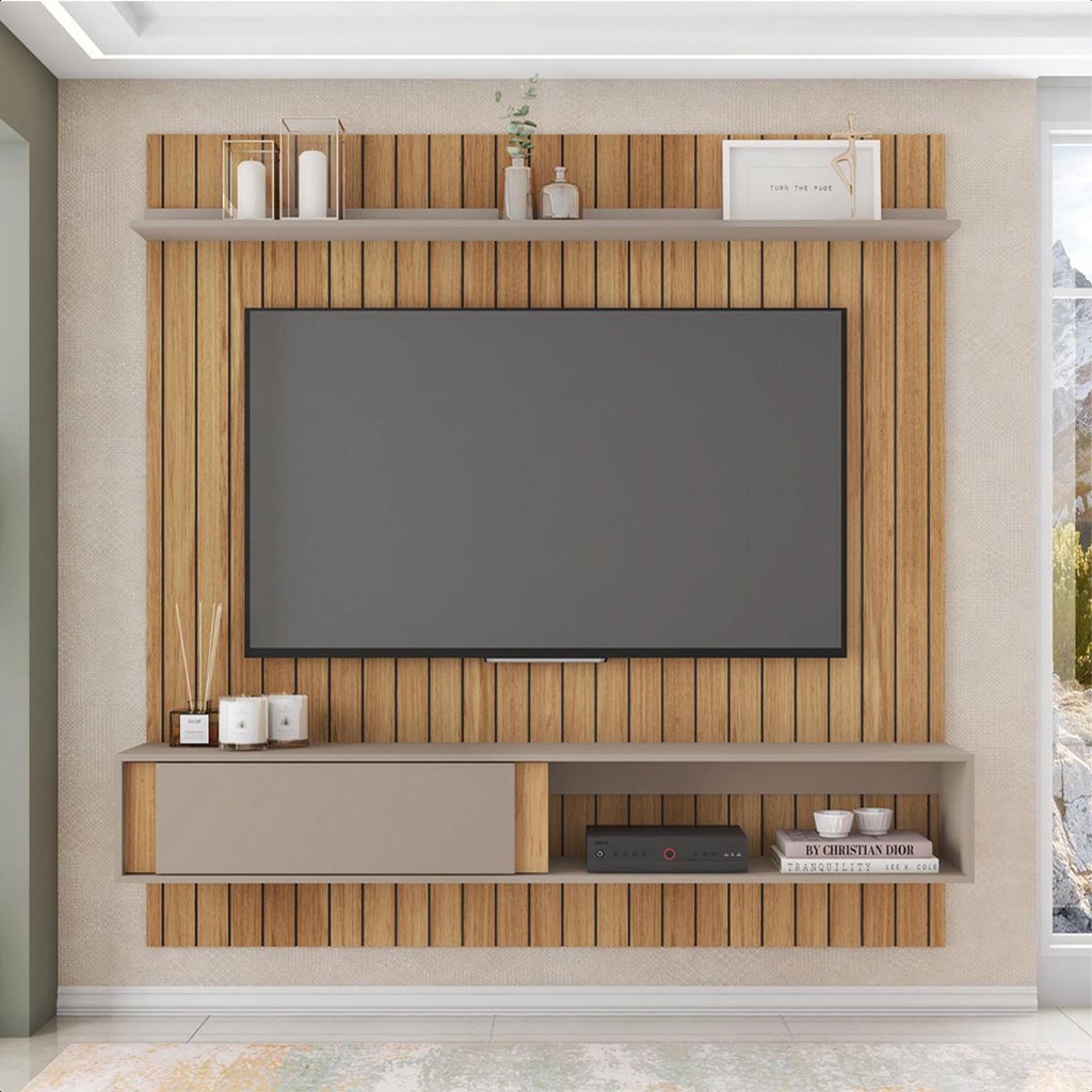 Painel Bancada Para TV até 65 Polegadas Sena Marrom Caemmun em Oferta na Shopee