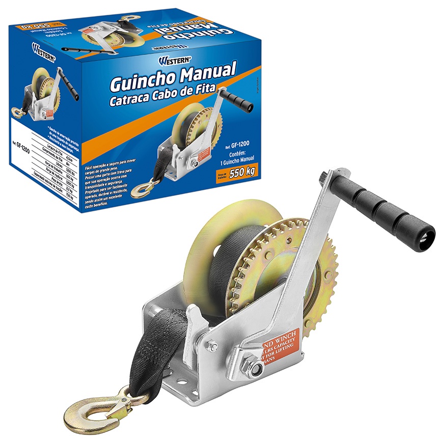 Guincho Catraca Manual 1200 Lbs Carretinha Barco Lancha Jet