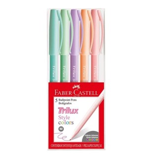 Caneta esferográfica Trilux Colors Pastel 5 unid 032/ES5TP Faber-Castell