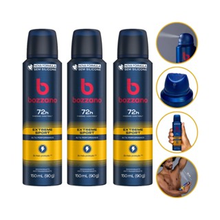 Kit 3 Desodorante Aerossol Masculino Bozzano Extreme Sport 150ml