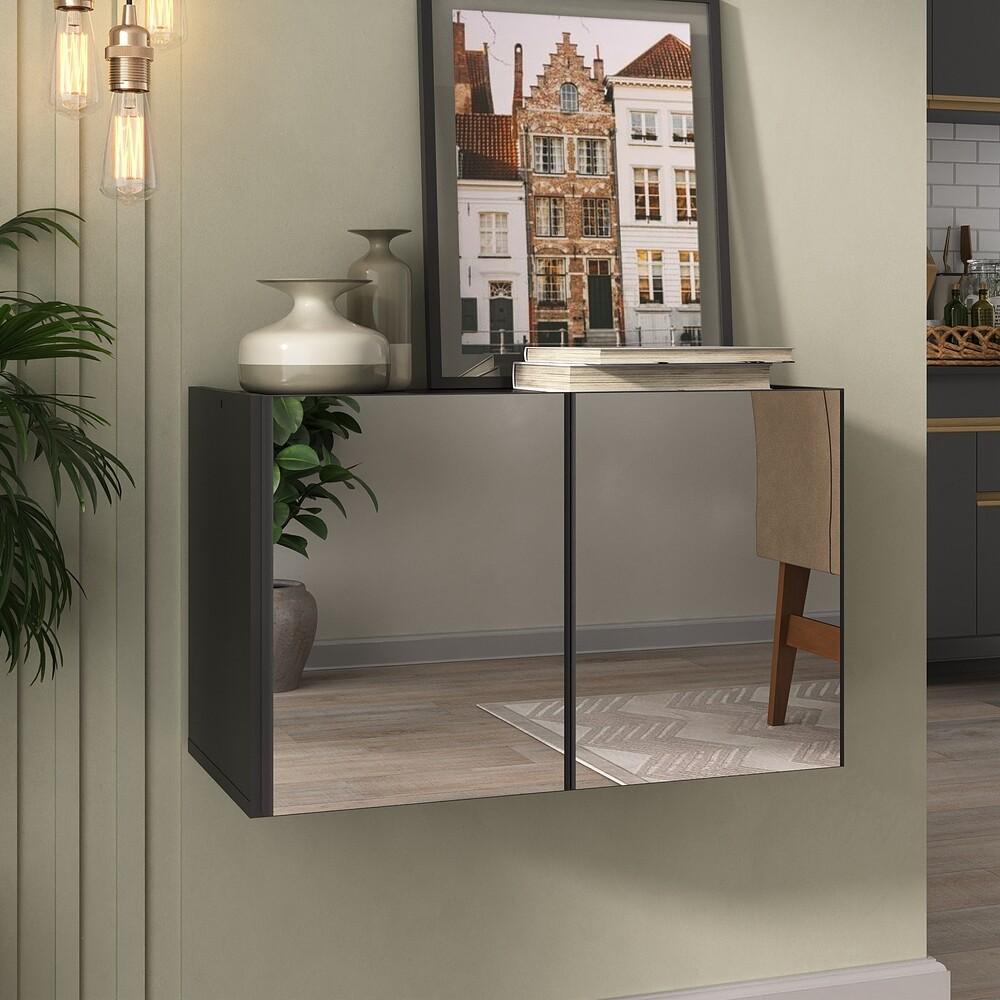 Aparador Buffet Suspenso com Espelhos 2 Portas Multimóveis MP8003 em Oferta na Shopee