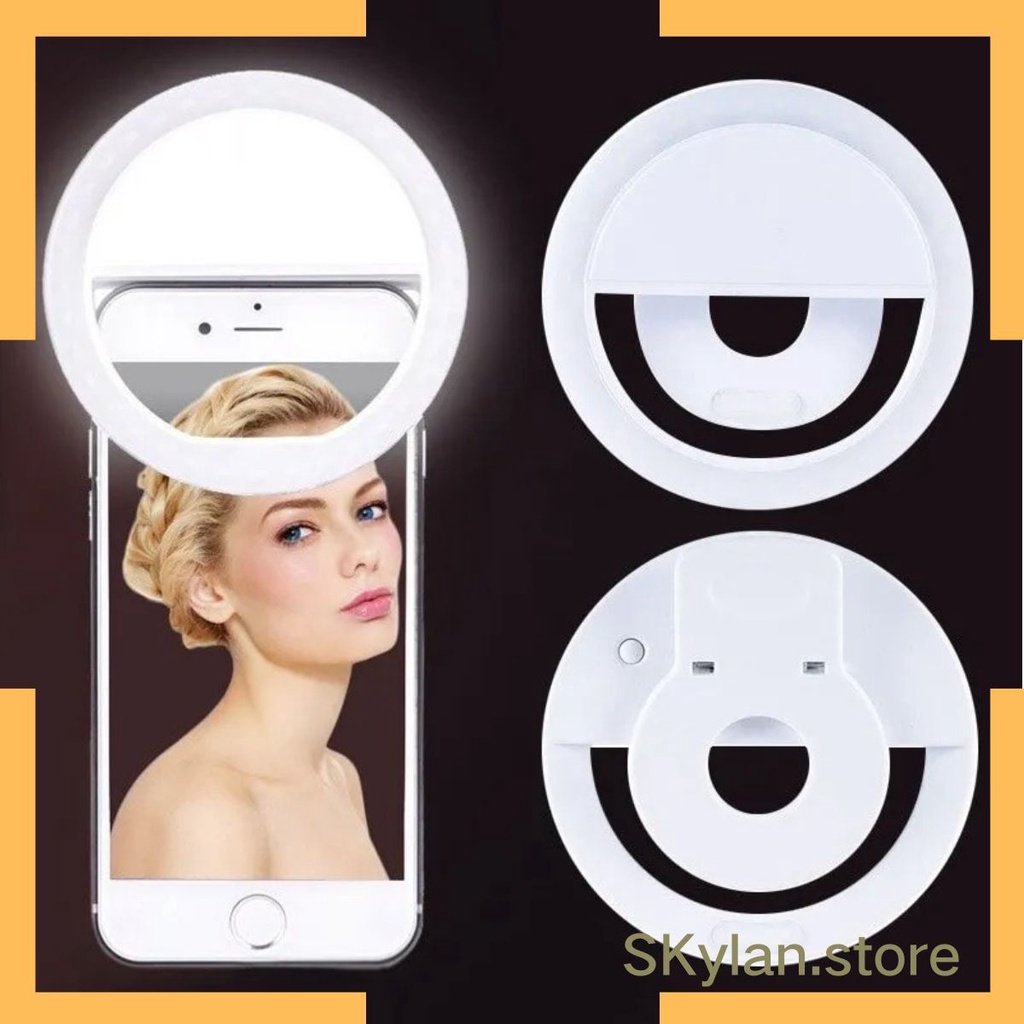 RING LIGHT Anel de luz LED SG-11 com carregador de telefone USB, luz selfie, compatível com iPhone, Samsung