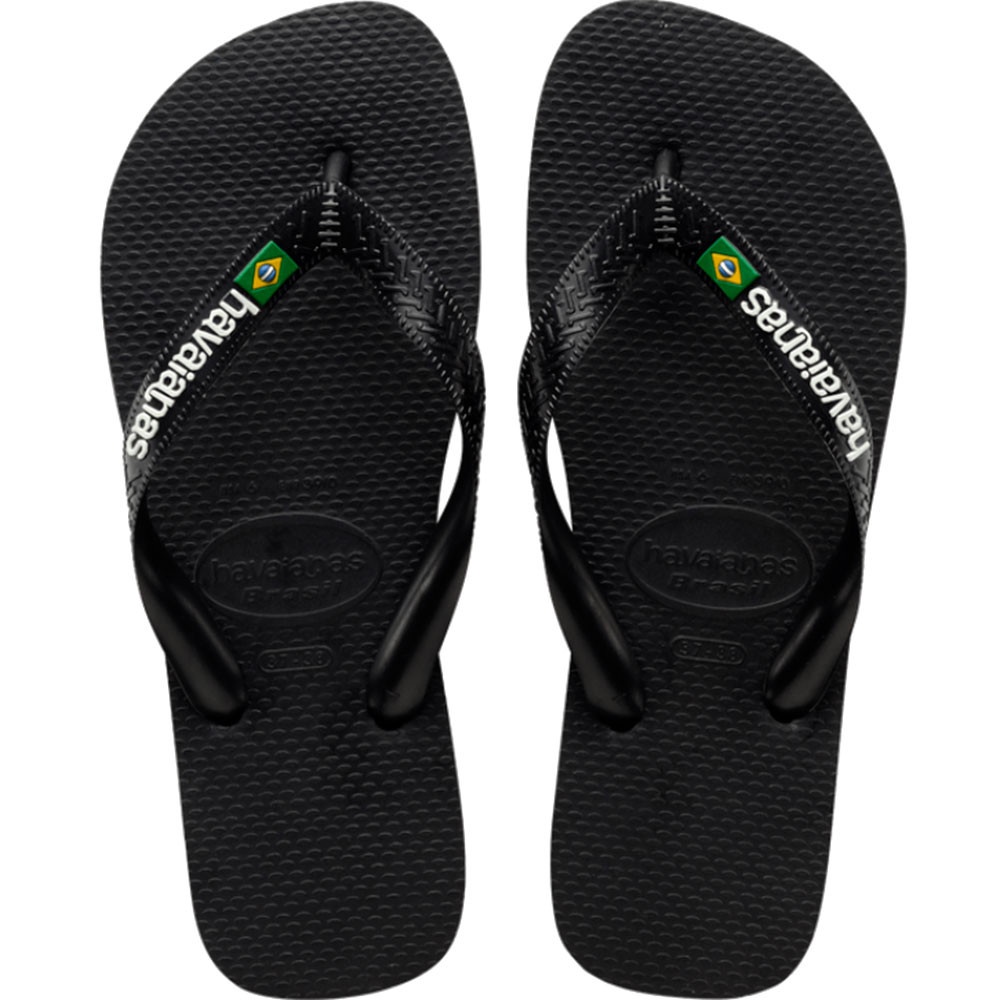 Chinelo Havaianas Brasil Logo Preto