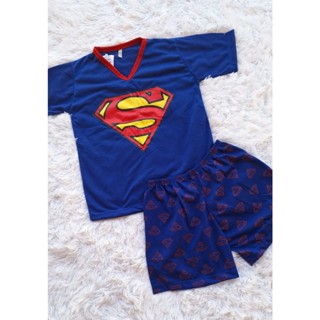 Pijama Infantil Menino Manga curta e short Super Homem Heroi