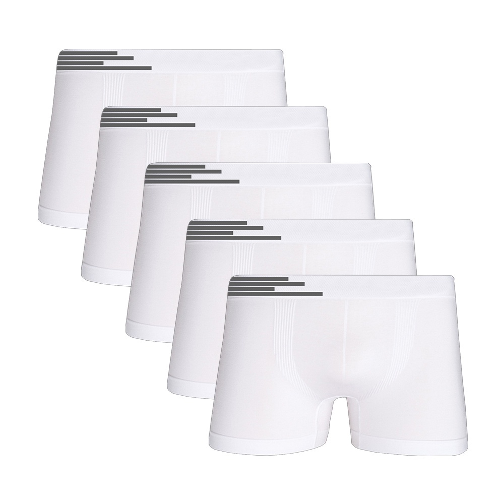 Kit 5 Cuecas Boxer Microfibra Up Underwear 436 Branco em Oferta na Shopee