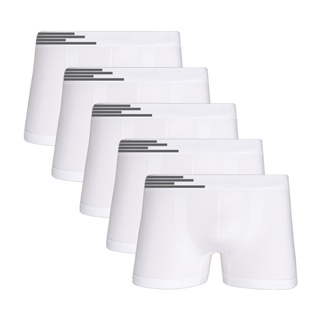 Kit 5 Cuecas Boxer Microfibra Up Underwear 436 Branco em Oferta na Shopee