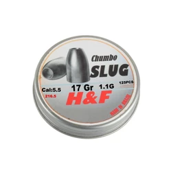 Chumbinho Slug 5.5mm 1.1g 17GR 125un - Slug H&F