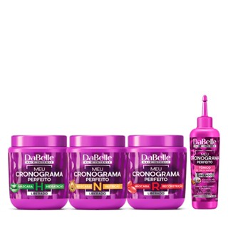 Kit DaBelle Hair Intense Meu Cronograma Perfeito 3 Máscaras + Tônico de Crescimento (4 produtos)