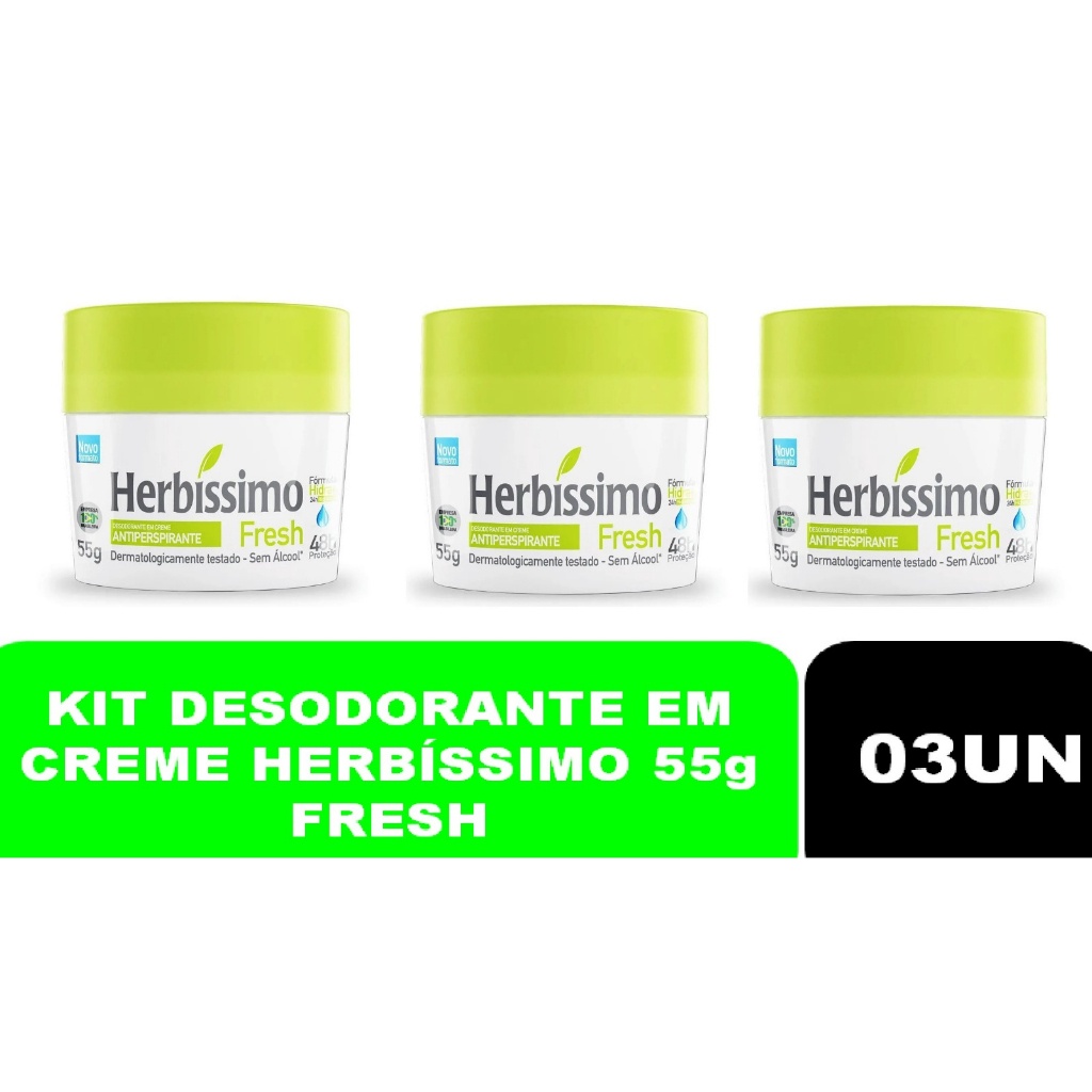 03un Desodorante Creme Herbissimo Fresh 55g
