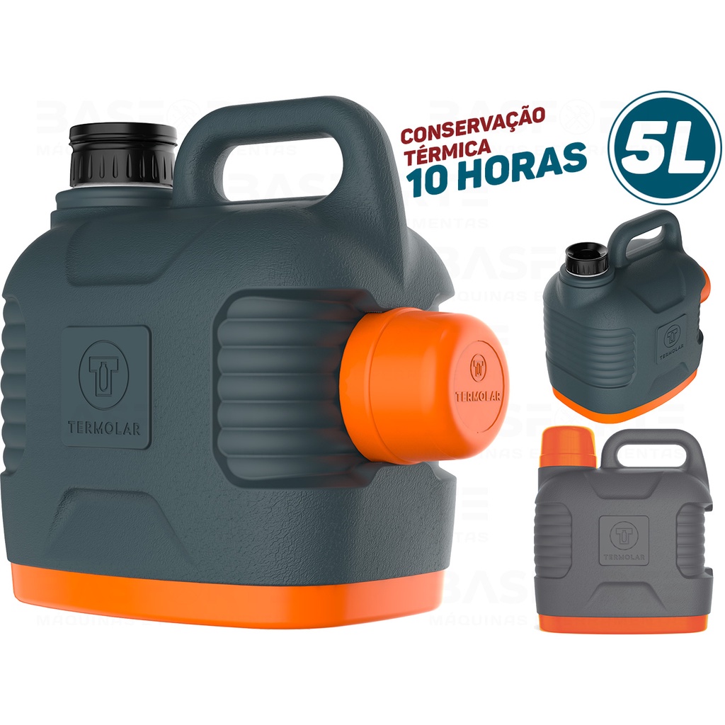 Garrafão Jarra Garrafa Térmico Supertermo 5 Litros Cinza Termolar Para Água Gelada Café Quente Leite Terere Original em Oferta na Shopee