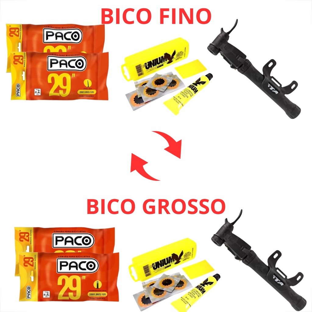 Kit Ferramentas Bike Aro 29 Completo Bomba Remendo Reparo Câmara Aro 29 Bico Grosso Bico Fino Válvula 48mm Bomba De Ar Manutenção Bicicletas Ciclismo Para Bike Cola Lixa