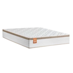 Colchão Casal Molas Ensacadas Real 138x188x27cm Branco / Bege - Suporta até 130Kg Por Pessoa