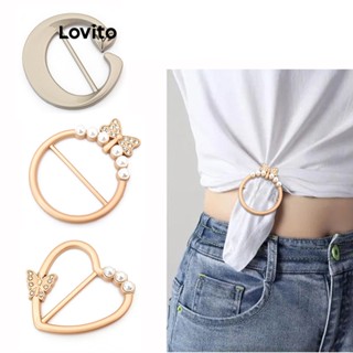 Lovito Broches Casuais De Pérolas Com Arco Geométrico Para Mulheres LFA08092 ()