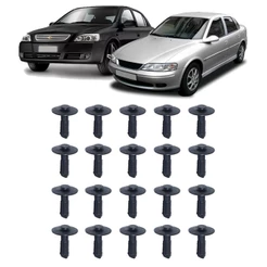 Kit 20 Grampo Rebite Parachoque Dianteiro Vectra 96 a 2011 Astra 99 a 2011 Preto