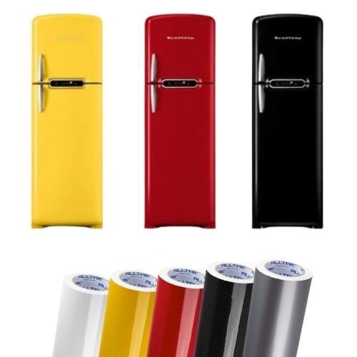 Vinil Adesivo Colorido A Prova D'água Para Envelopamento de Geladeira Móveis em Oferta na Shopee