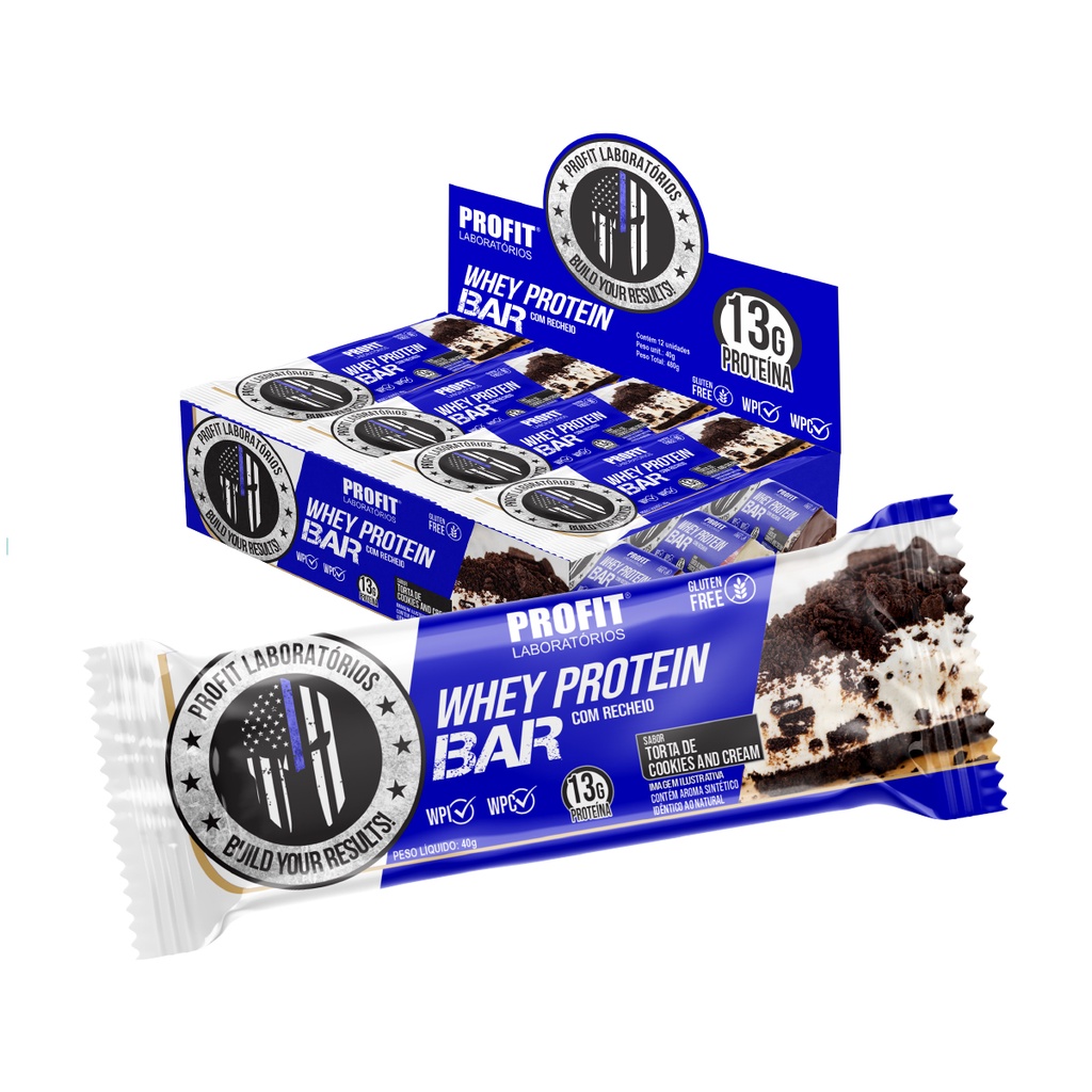 Whey Protein Bar Caixa C/12 Cookies and Cream Profit