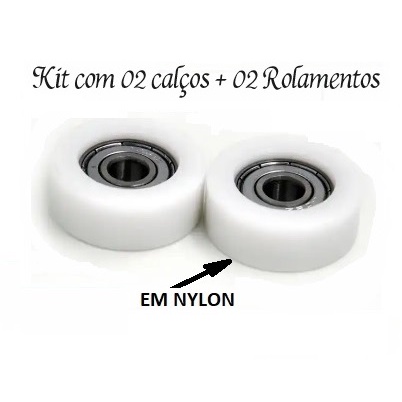 Kit com 2 Rolamentos 608 e 2 Calços para Rolamento 608 / 8mm.