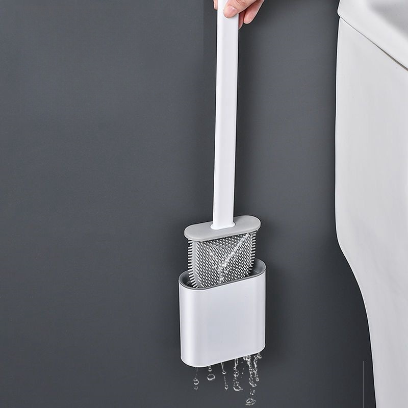 Escova Sanitária Quadrada Limpeza Banheiro Parede Silicone privada suporte