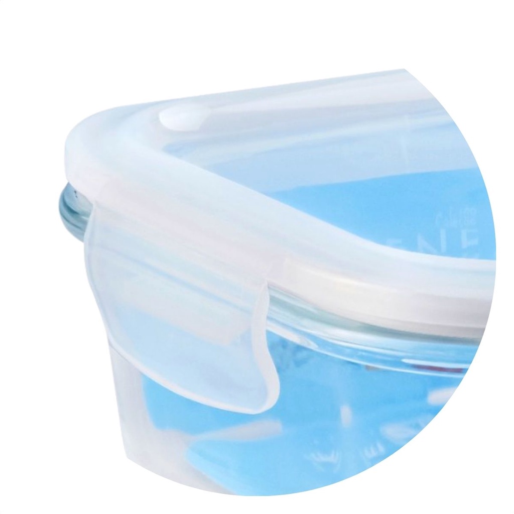 Detalhes do Kit 02 Potes Herméticos 520ml Tampa Com Trava Retangular