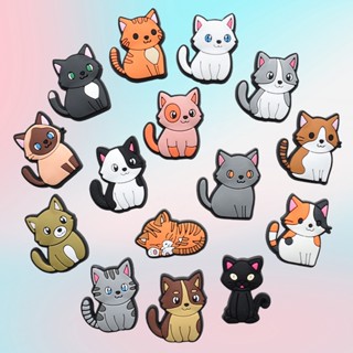 Série Cat Jibbitz Para Crocs Novos Acessórios Cola Macia PVC Calçados De Bricolagem Destacável Fivela Presentes Crianças